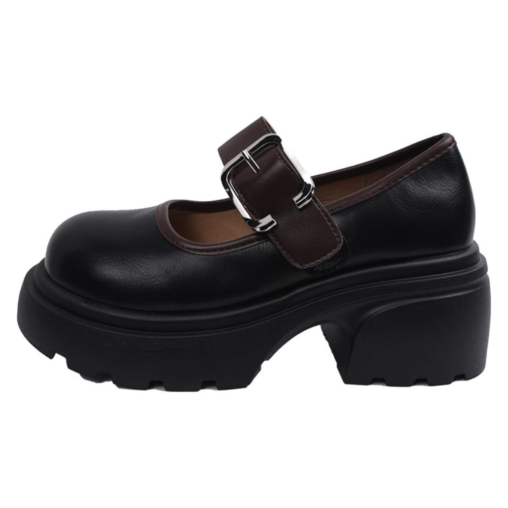 Pantofi singuri Casual Retro Toc gros Platforma Mary Jane Mici Pantofi din piele Femei