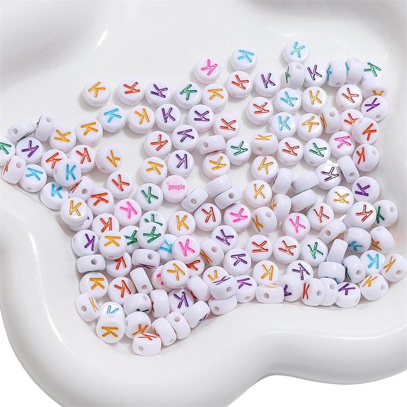 4x7mm Acrylic English Letter Beads for DIY Kids' Educational Jewelry, Bracelets, and Necklaces.