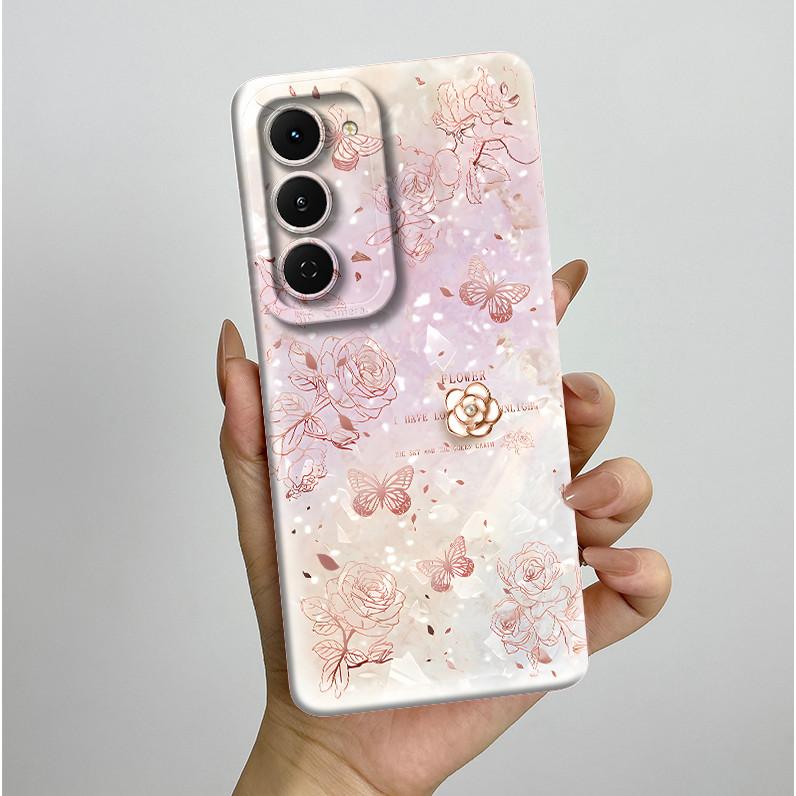 Casing For Tecno Spark 40 Pro 40Pro+ Plus 4G Aesthetic Flowers Phone Case Slim Liquid Silicone Anti Drop Protection Soft Cover
