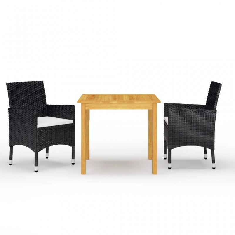 Day and Night - Day and Night 3-Piece Garden Dining Set Black