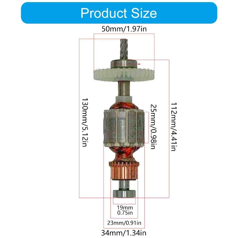 Copper Construction 10mm Electric Drill Rotor Engineered for Longevity Includes 6 Teeth and 608 626 Bearings for Power Tool