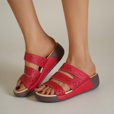 New Summer Flat Plus Size Peep Toe Wedge Platform Women's Sandals