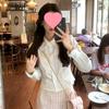 2025 Spring/Autumn Sweet Girly Slim-Fit White Puff Sleeve Top