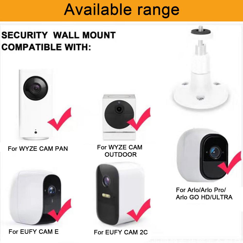 Adjustable Wall Mount For ARLO GO HD/ARLO PRO/ARLO ULTRA/WYZE CAM forEUFY CAM E/2 Home Camera Mounting Bracket Outdoor Indoor