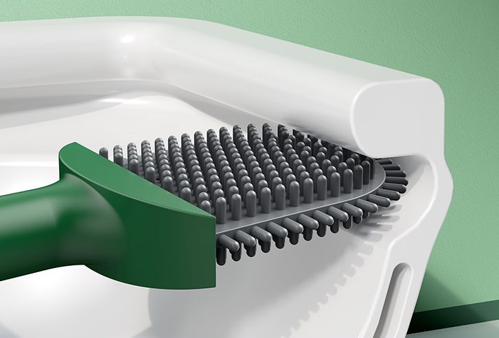 Toilet brush for bathroom, toilet, precise, rubber, hanging, container, handle