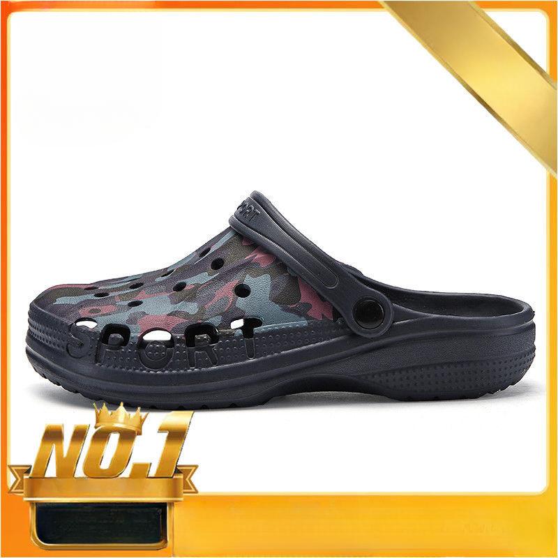 Cave Shoes Men's Summer Outer Wear Beach Anti-slip Slippers Thick Bottom Super Soft Wrapped Toe Sandals Dual Purpose