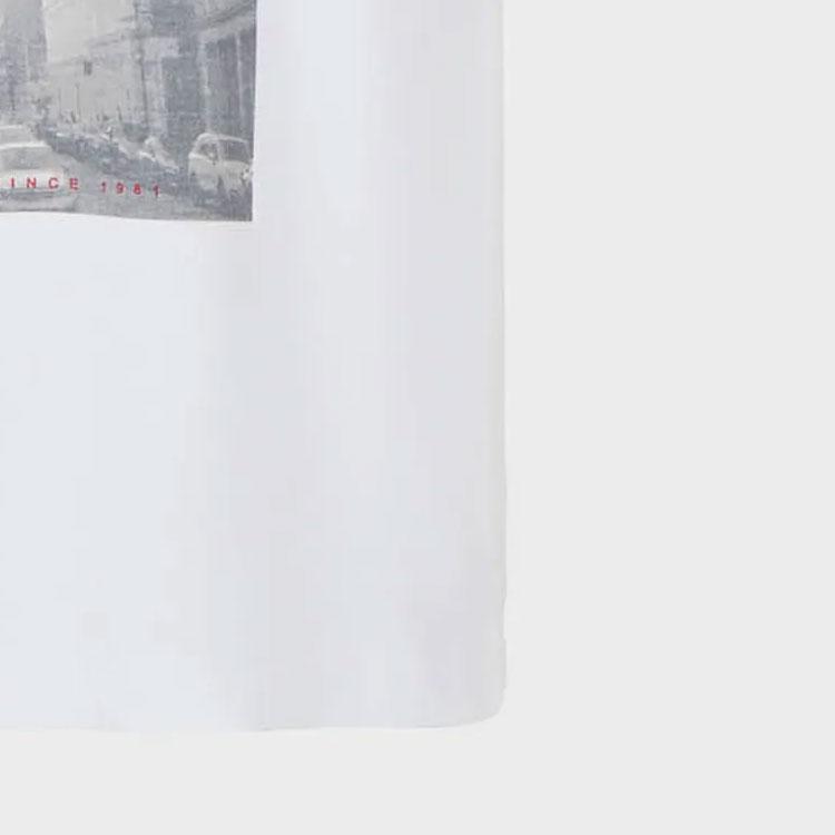 Emporio Armani Round Neck Graphic Print Short Sleeve T-Shirt Women Tops White 8N2T8A2-JFJZ1-0100