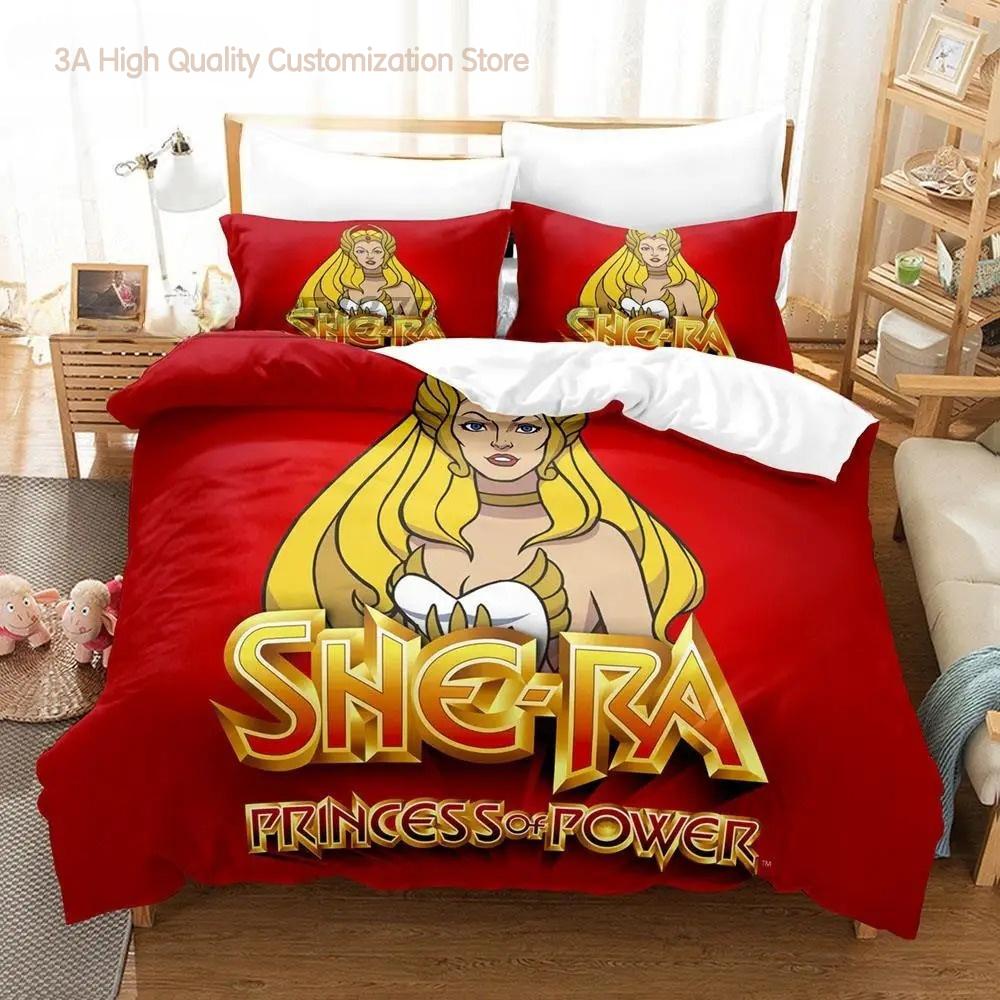 She Ra And The Princesses Of Power Set Biancheria da Letto Singolo Twin Full Queen King Size Set Biancheria da Letto Camera da Letto Adulti Copripiumino Set 3D