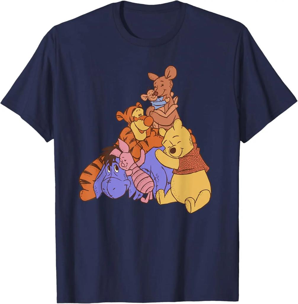 Hot Fashion Casual Disney Winnie The Pooh Hundred Acre Kanga Roo Group Hug T-Shirt S-4XL Four Seasons