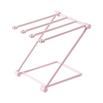 Countertop Dishcloth Drying Rack 4 Arms Folding Vertical Hand Towel Stand Dish Rag Storage Holder