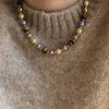 2025 Tigerauge Stein Perlenkette: Damen Y2K Stil, Nischendesign, Leichter Luxus Perlenaccessoire
