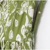 Printed Hollow Out Sling Women Dress Elegant Green Sleeveless Backless High Waist Dresses Female Summer Lady Beach Robe