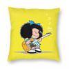 Federa Cuscino Mafalda Cartone Animato Poliestere Stampato Copricuscino Decorazioni Copricuscino da Lancio Casa con Cerniera