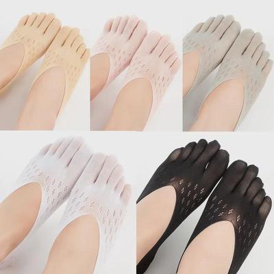 Women's Summer Cotton Five-Finger Toe Socks - Lightweight, Invisible Boat Socks