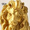 Modern Desktop Ornament Golden Lying Lion Resin Figurine, 3D Printed Recumbent Statue, Sculpture for Office Desk Bookshelf Wine Cabinet Tabletop
