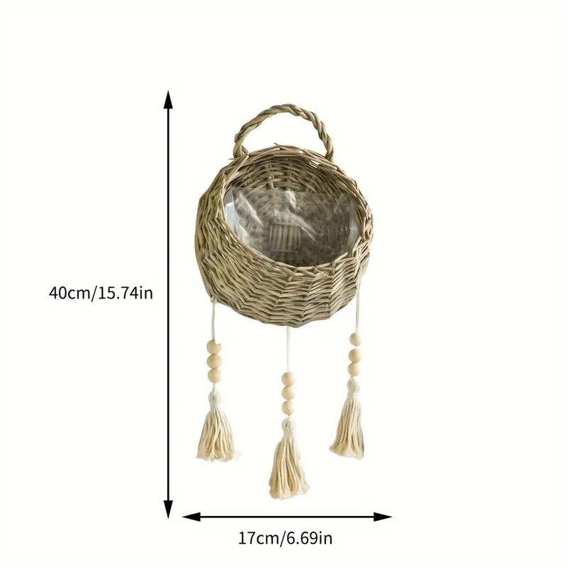 Handmade Rattan Flower Basket Series Wall Mounted Rattan Flower Basket Outdoor Garden Decoration Mounted Flower Pot Wall