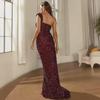 2024 One-Shoulder Sequin Ribbon Evening Ball Gown for Women