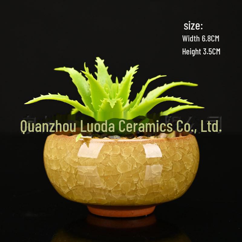 Mini ice Crack keramický sukulentní hrnec