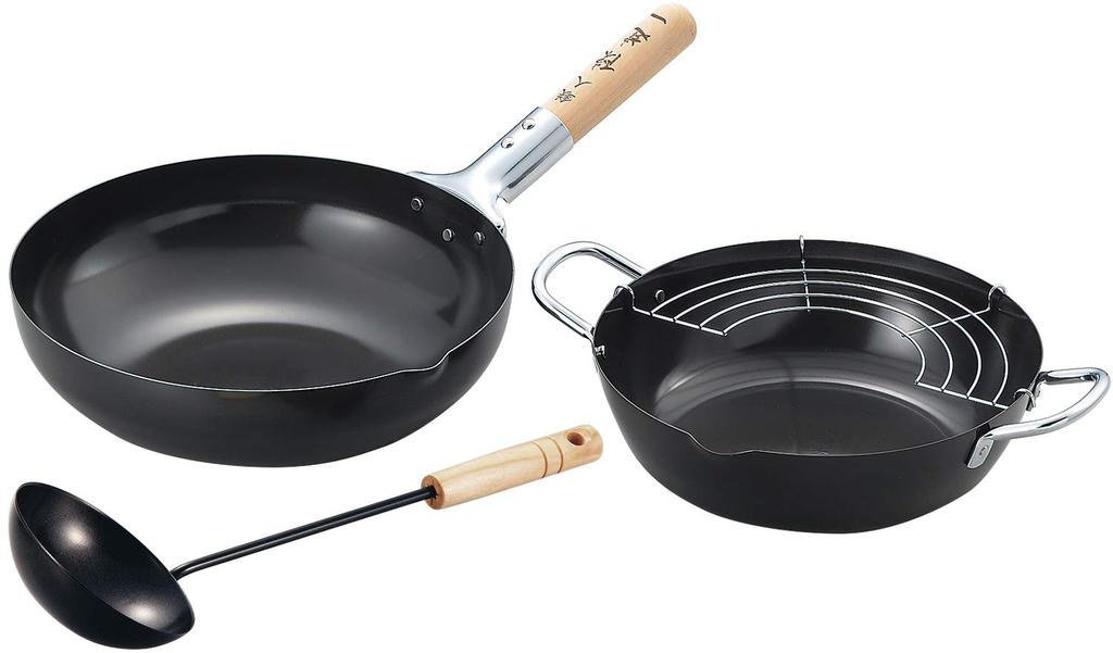 Tamahashi Chen Kenichi Chinese Wok Induction and Gas Chen Kenichi Official Beijing Wok 3-Piece Set, Compatible, Brand, CK-403