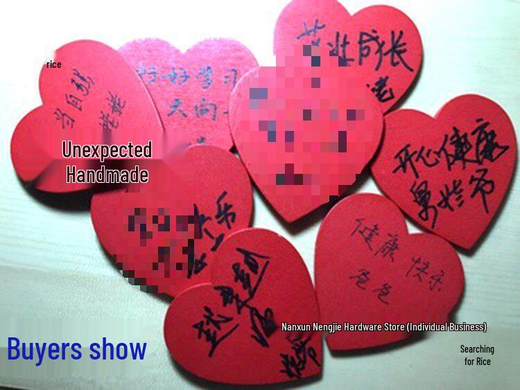 Heart-Shaped Colored Wooden Blocks for Early Education DIY & Wedding Crafts