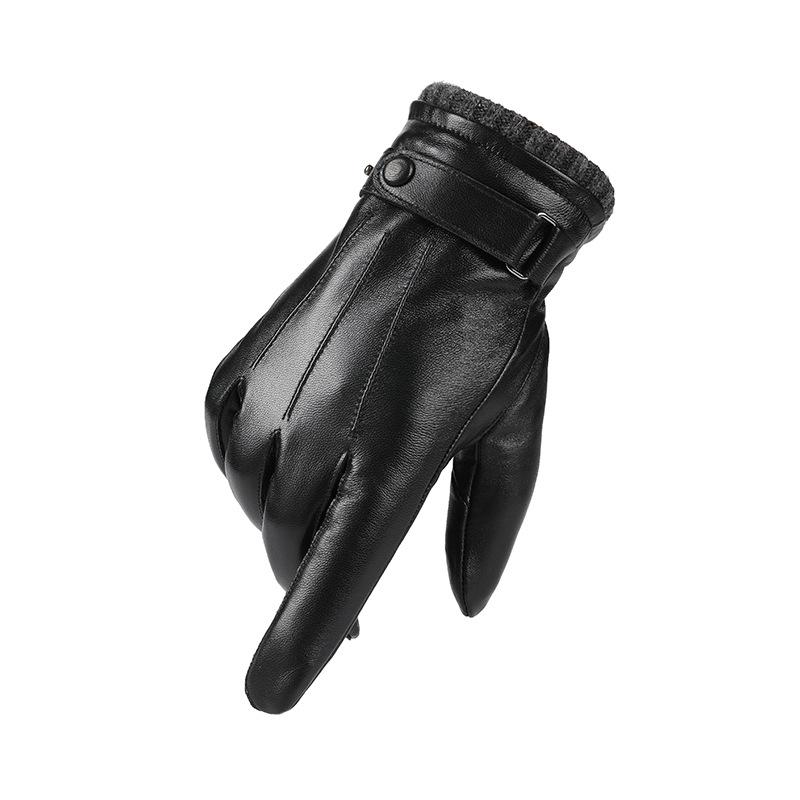 

Перчатки из овчины мужские зимние сохраняющие тепло плюшевые подкладки утолщенные водительские сенсорные перчатки из натуральной кожи мужские XL чёрный