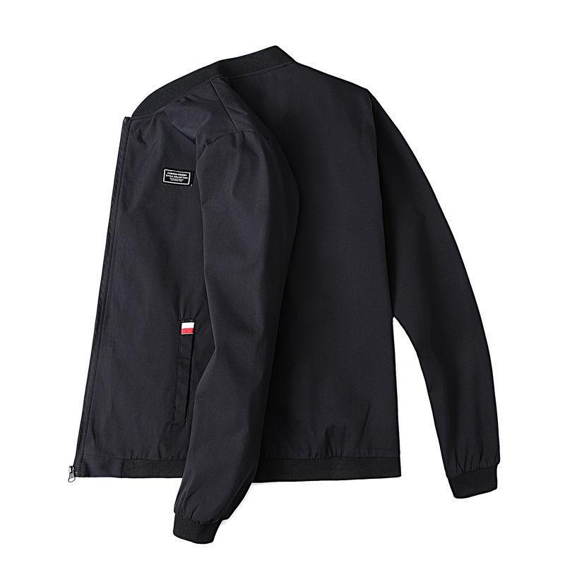 Men's Spring and Autumn Plus Size Zip Paragraph Jacket Jacket Casual Sports Simple Short Section Stand Up Collar Baseball Clothing Outerwear