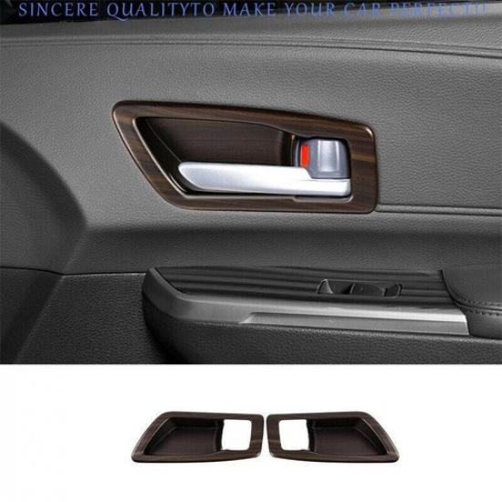 For Toyota Sienna 2021-2025 Brown Wood Grain Inner Door Bowl Cup Cover Trim 4X