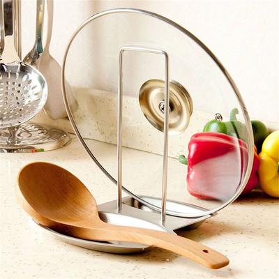 Stainless Steel Pot Lid Rack Kitchen Organizer Pan Cover Lid Rack Stand Sponge Spoon Holder Dish Rack for Kitchen Accessories
