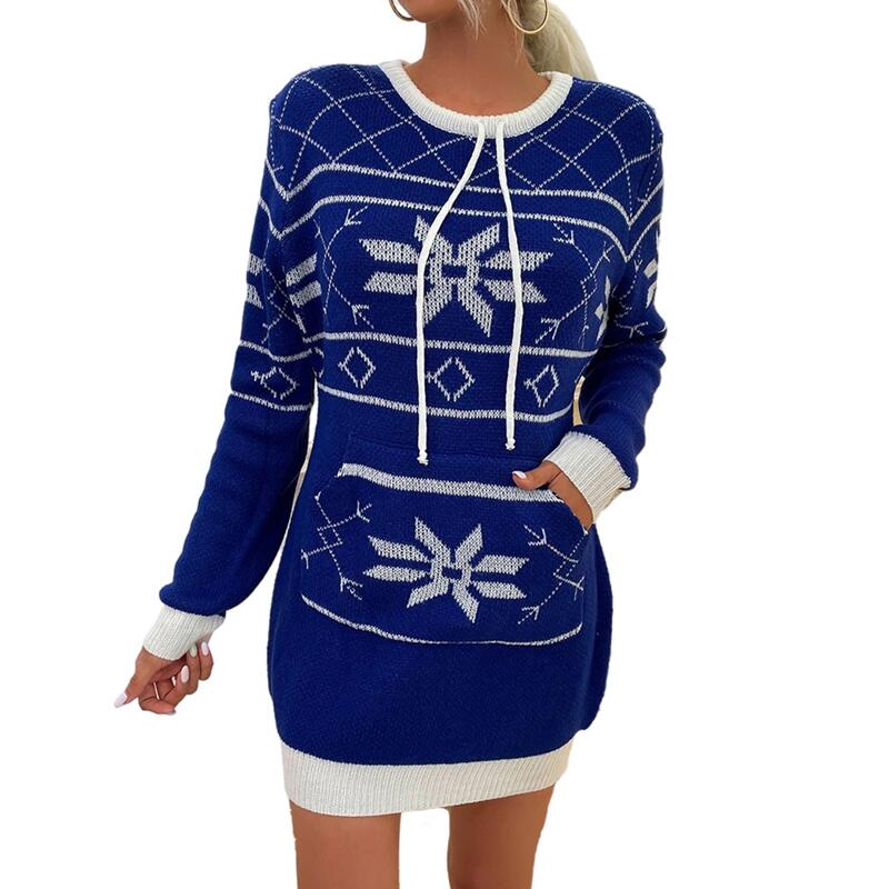 Natale Casual Donna Maglia Maglia Abito Lungo Fiocco di Neve Pullover Maglione  Vestito acquista in modo economico — spedizione gratuita, recensioni reali  con foto — Joom