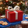1/2/3Pcs Mini Christmas Gift Box Figurine 3D Printed White Bow Red Present Box Holiday