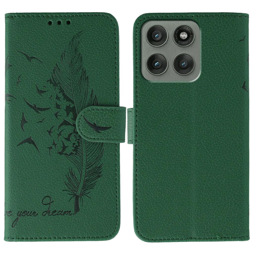 Für Motorola Edge 60 Pro 5G Hülle Federabdruck PU Leder Brieftasche Handyhülle