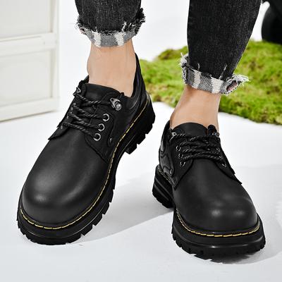 Modne męskie skórzane buty codzienne na grubej podeszwie Modny styl uliczny Rekreacja na świeżym powietrzu Impreza Codzienne biuro Modne męskie buty wysokiej jakości