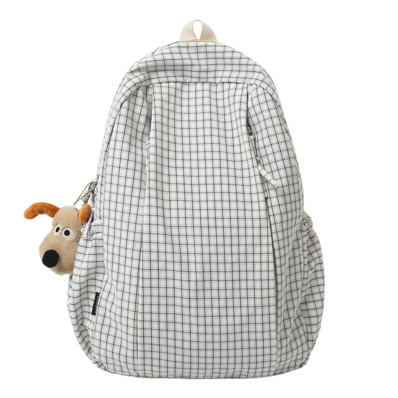 Plaid Women's College Style Backpack Large Capacity Junior Senior High School Student Schoolbag