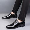 Italian Leather Shoes for Men Luxury Business Oxford Breathable Patent Formal Plus Size Man Office Wedding Flats Male Black Mens