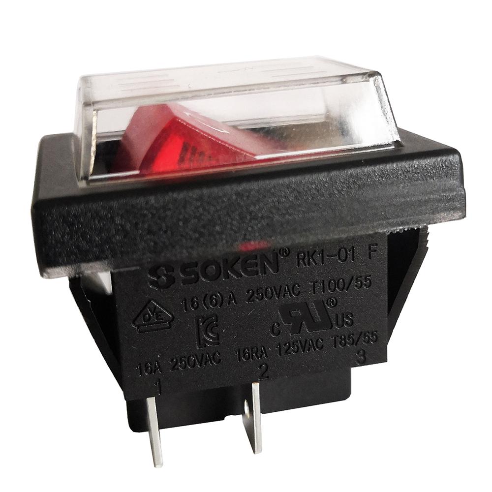 SOKEN Rocker Switches ON-OFF DPST Pushbutton Treadmill Switch RK1-01 4Pins