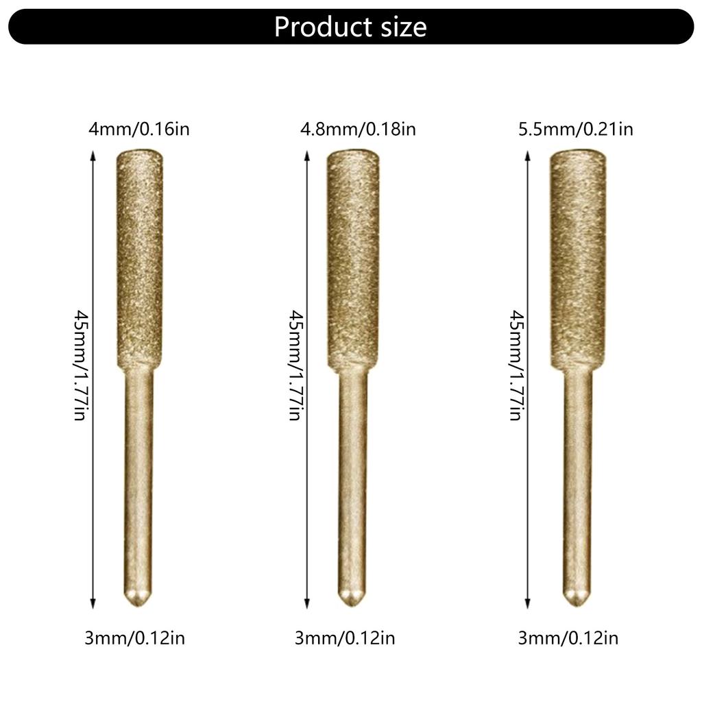 12 Stück Diamantfräser Schleifstein Kopf Geeignet für Kettensägenschneidekette Elektrische Feile mit Hoher Effizienz und Haltbarkeit