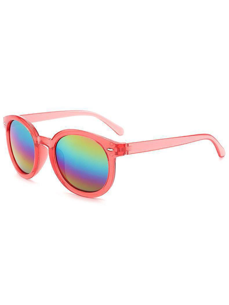 

Neon Round Kids Sunglasses Reflective Rainbow Lenses UV Protection Colorful Shades for Boys & Girls Perfect for Beach KJ076