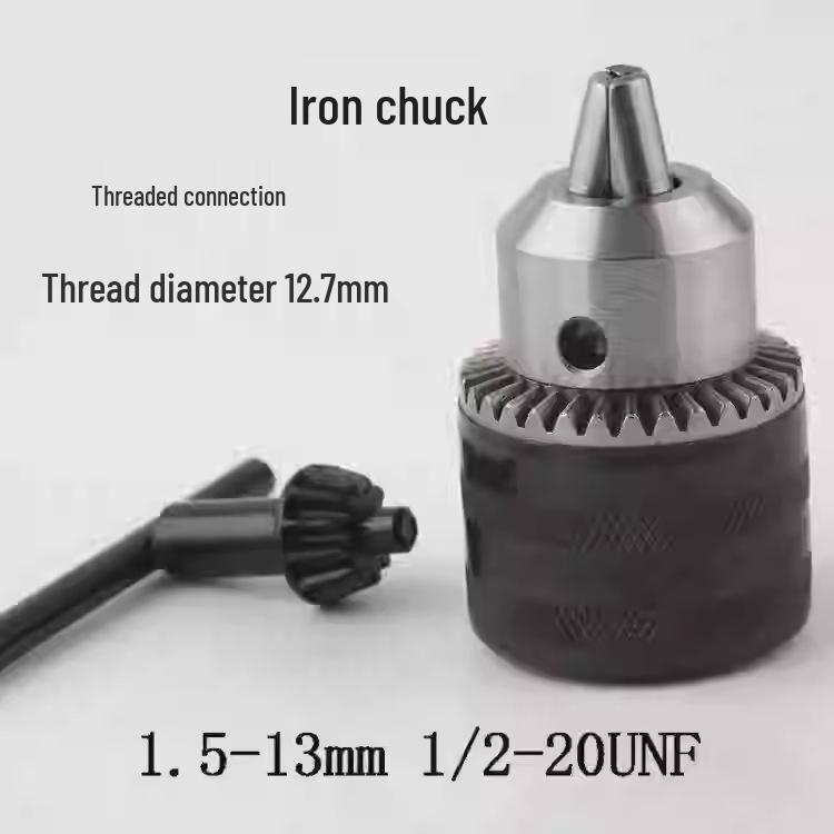 Electric Drill Power Tool Accessory: Hand-Tightened Locking Chuck with Round & Square Shank Compatibility