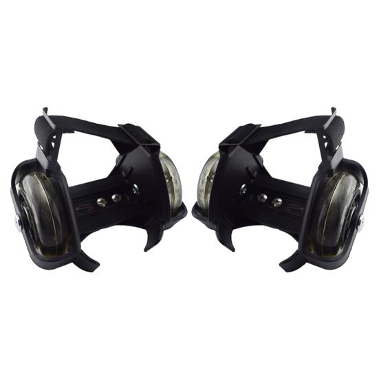 1 Pair Kids Children Outdoor Adjustable LED Flashing Wheel Heel Skate Rollers