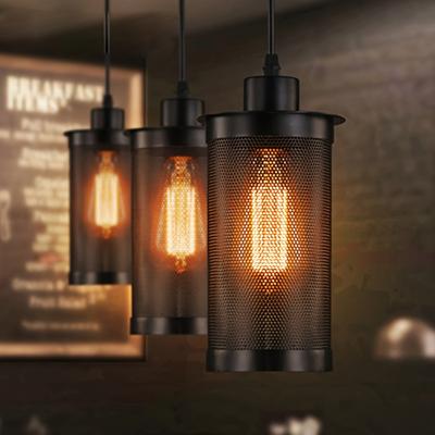American Industrial Style Chandelier Decoration, Corridor Staircase Foyer Lighting, Loft Vintage Creative Bar Wire Mesh Light