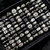 6/8/12/24/48/100 Stuks Vintage Punk Geometrische Ringen Set Voor Vrouwen Mannen Mix Stijl Hip Hop Schedel Oog Vinger Sieraden Feest Cadeaus
