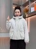 Stylish Floral Print Corduroy Hooded Coat with Velvet Lining and Large Pockets for Middle-Aged and Elderly Women