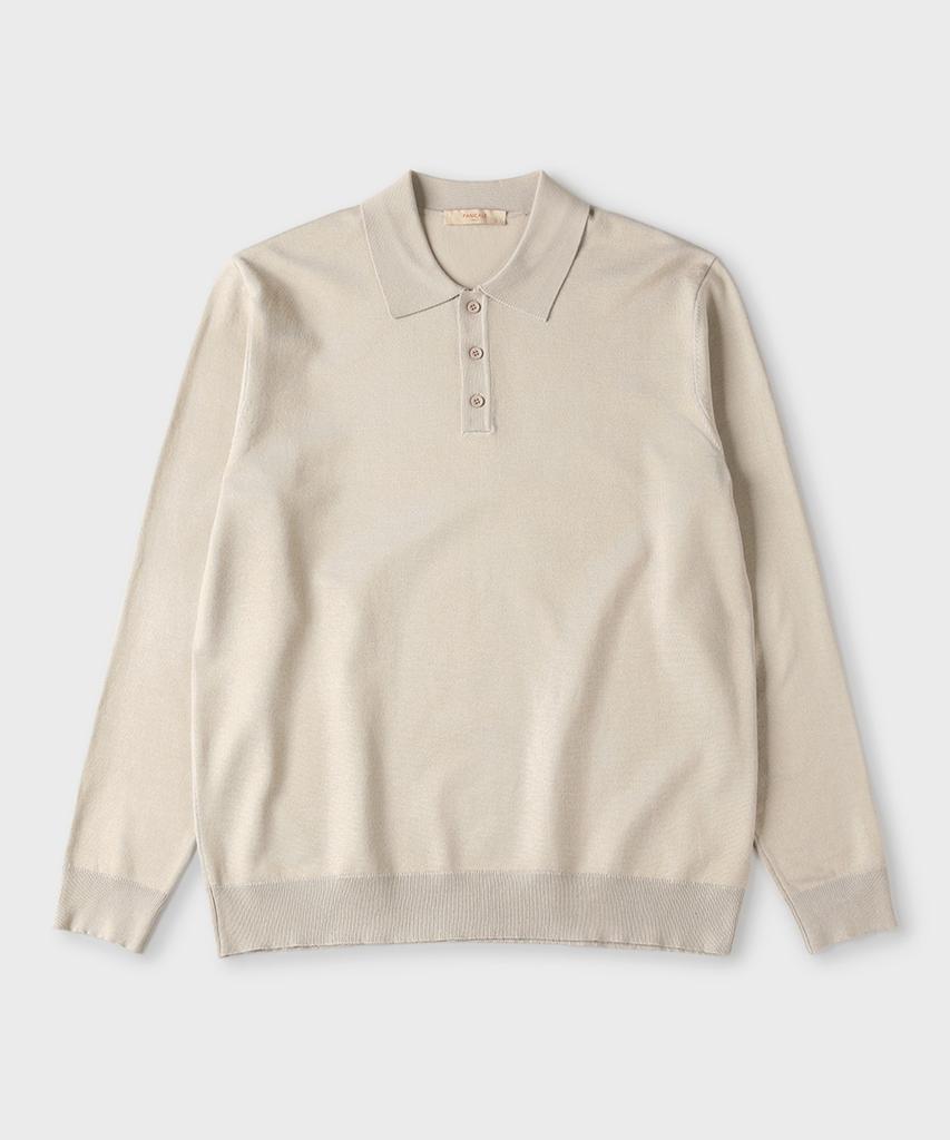 PANICALE Beige Viskosemischung Polostrick