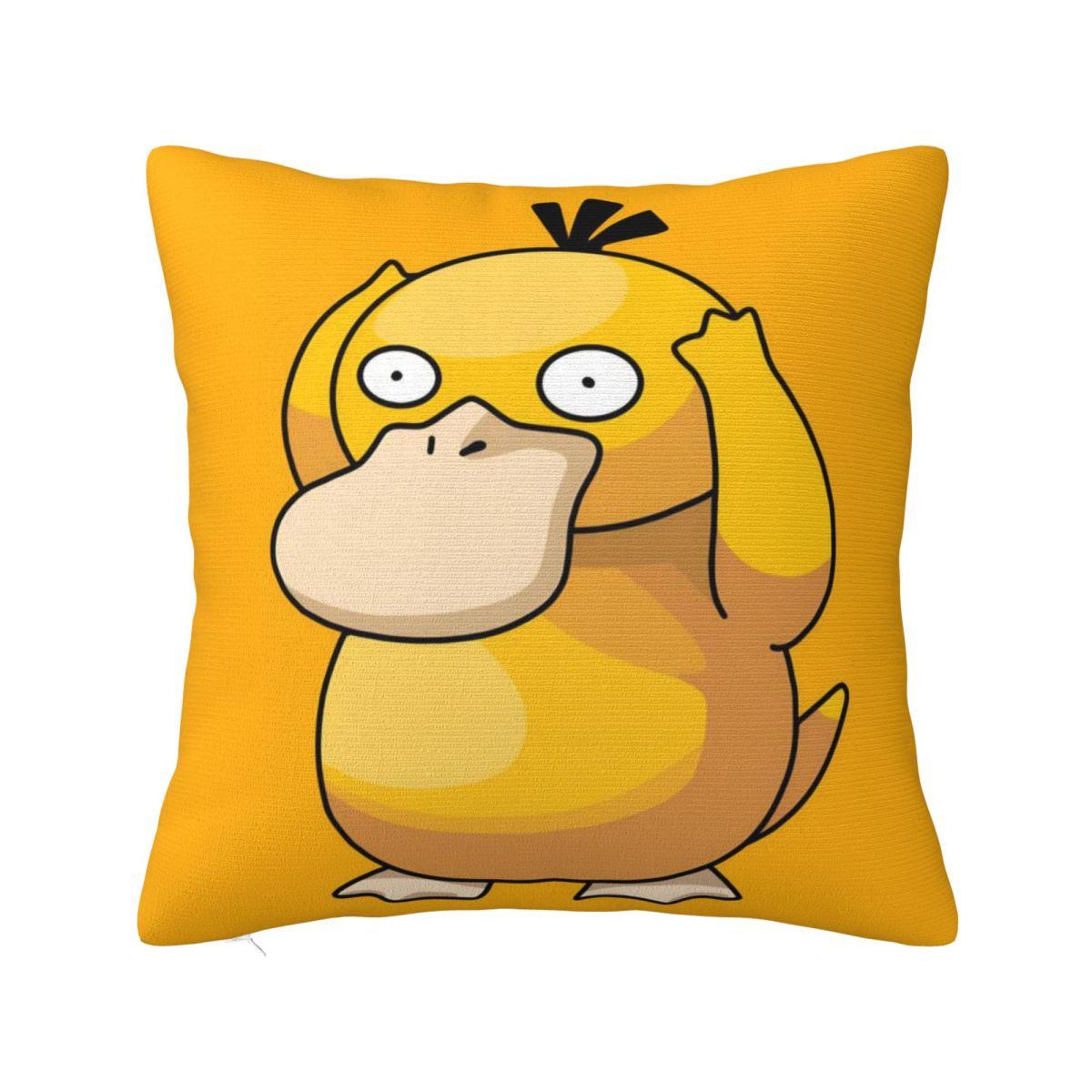 

P-Pokemons Psyduck Pillowcase Soft Fabric Cushion Cover Decorations Throw Pillow Case Cover Home Zippered 45X45cm 22x22Inch
