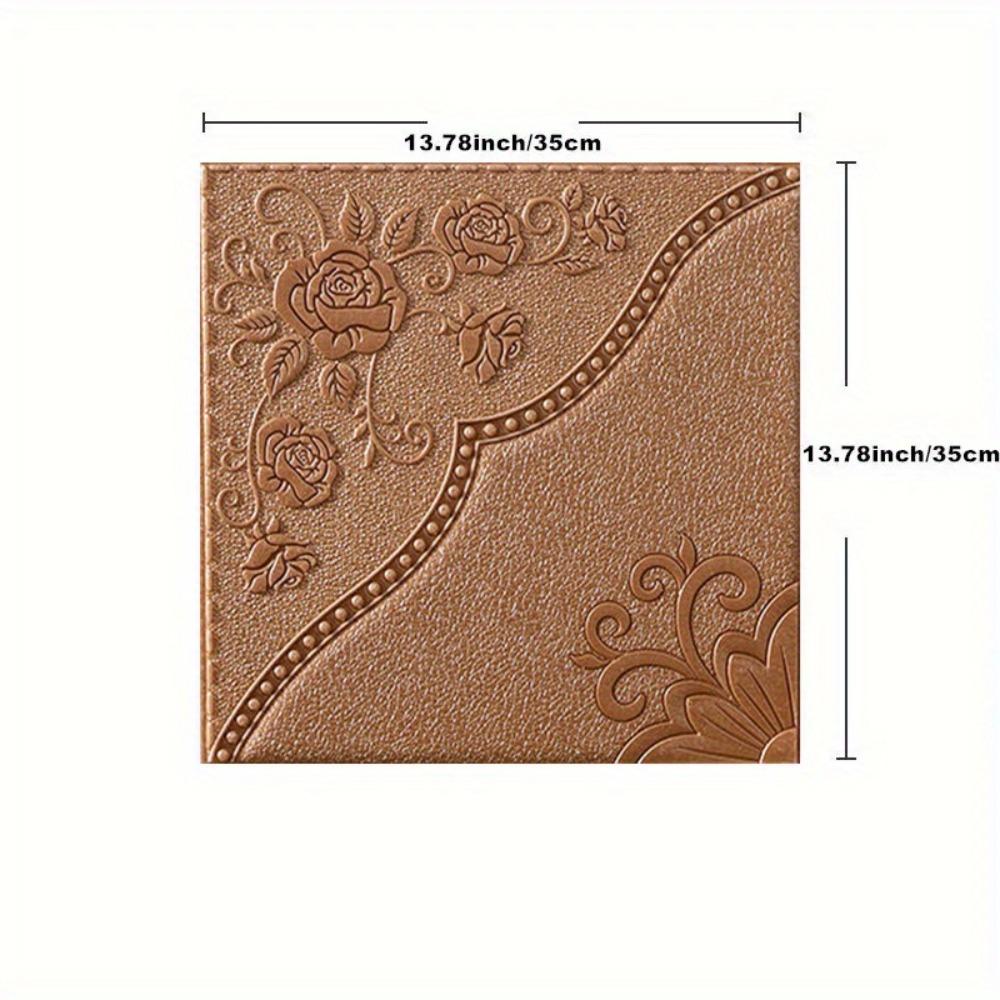 

4Pcs 35*35cm 3D Wall Stickers Waterproof Moisture-proof Background Decoration Self-adhesive Peel and Stick Wallpaper Home Decor коричневий
