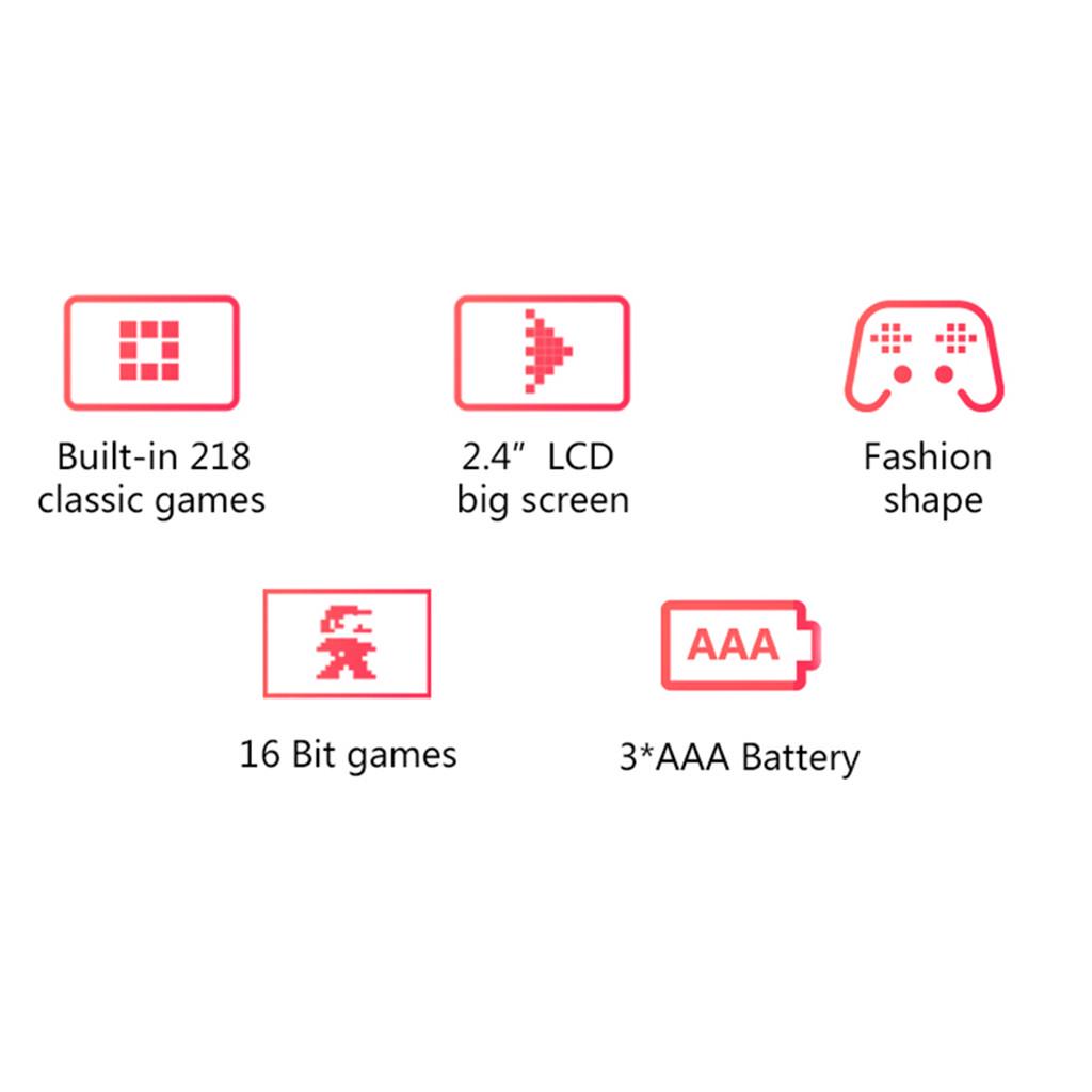 Retro Handheld Games Console Video 2.4 Inch Screen Built-in 216