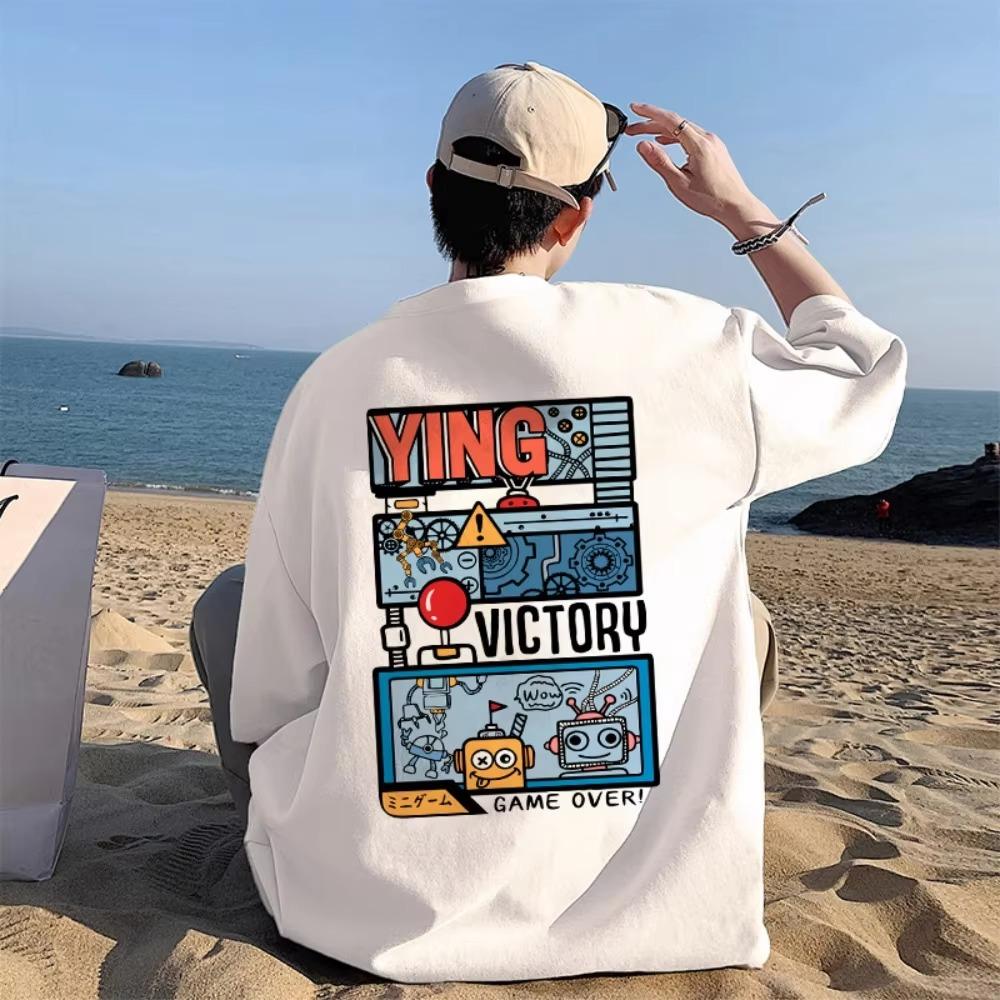 Printed T-shirts Are Designed with A Sense of Niche and High Quality. Summer New American Loose Men's Short-sleeved Tops