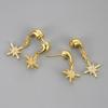 Luxury Back Hanging Eight Pointed Star Rhinestone Earrings For Women Fashionable Temperament High End Exquisite Jewelry