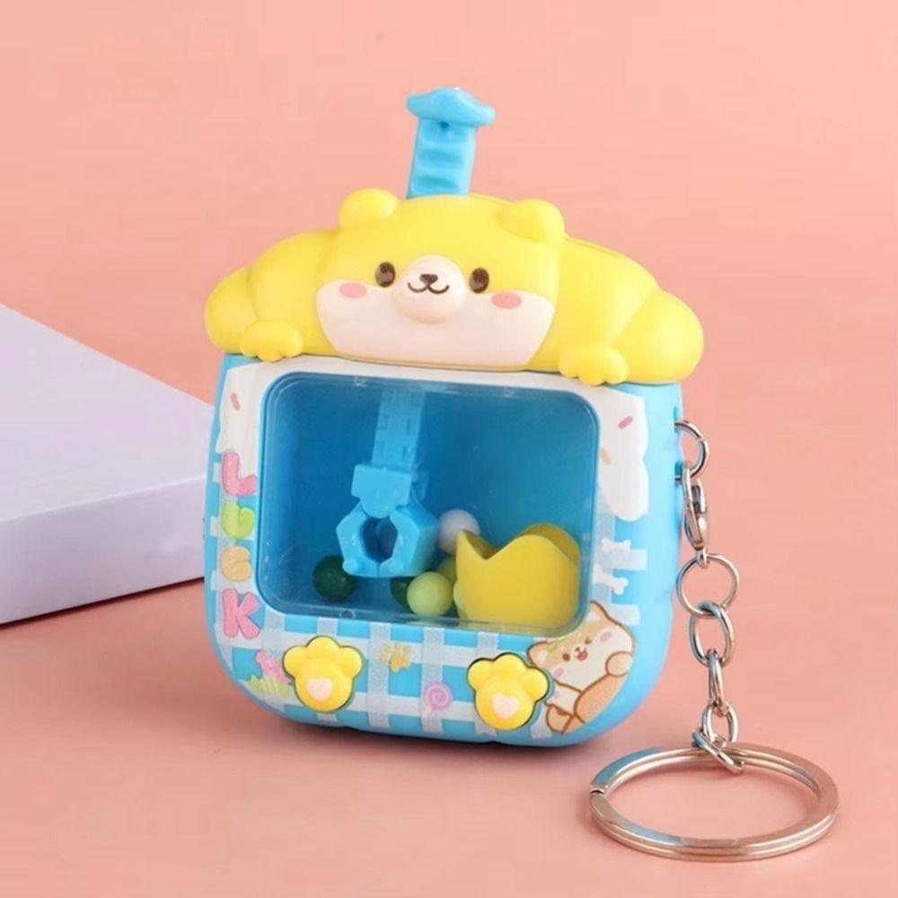 Cartoon Catching Ball Machine Keychain Plastic Tiny Arcade Games Pendant  Car Key Chains
