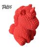 Rainbow Colored Desk Decor 3D Printed Unicorn Figurine with Knitted Texture, Cute Compact Fine Textured Figures Animal Statue, Creative Desktop